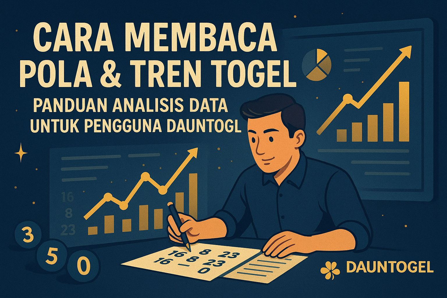 Grafik statistik dan angka keluaran togel yang menunjukkan Cara Membaca Pola & Tren Togel secara akurat untuk pemain Dauntogel