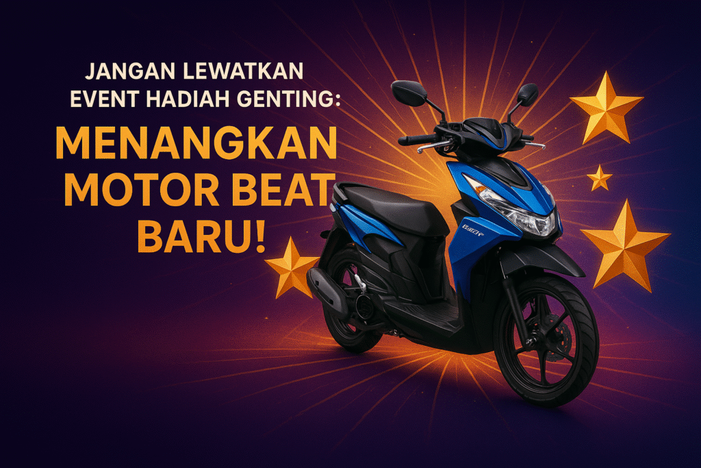 Motor Honda Beat baru sebagai hadiah utama dalam event Genting, tersedia untuk peserta yang mengikuti promo