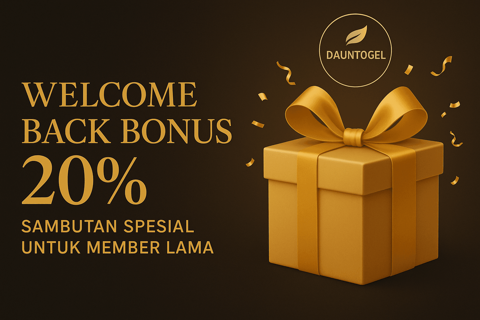 Welcome Back Bonus 20% Dauntogel - Sambutan spesial untuk member lama dengan desain elegan dan profesional